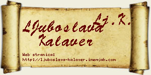 LJuboslava Kalaver vizit kartica